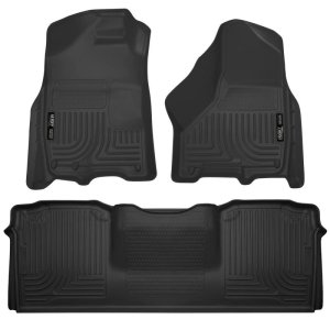Ram 2500 Floor Liners - Front + Rear - Husky Liners - WeatherBeater Combo - Black - `10-`12